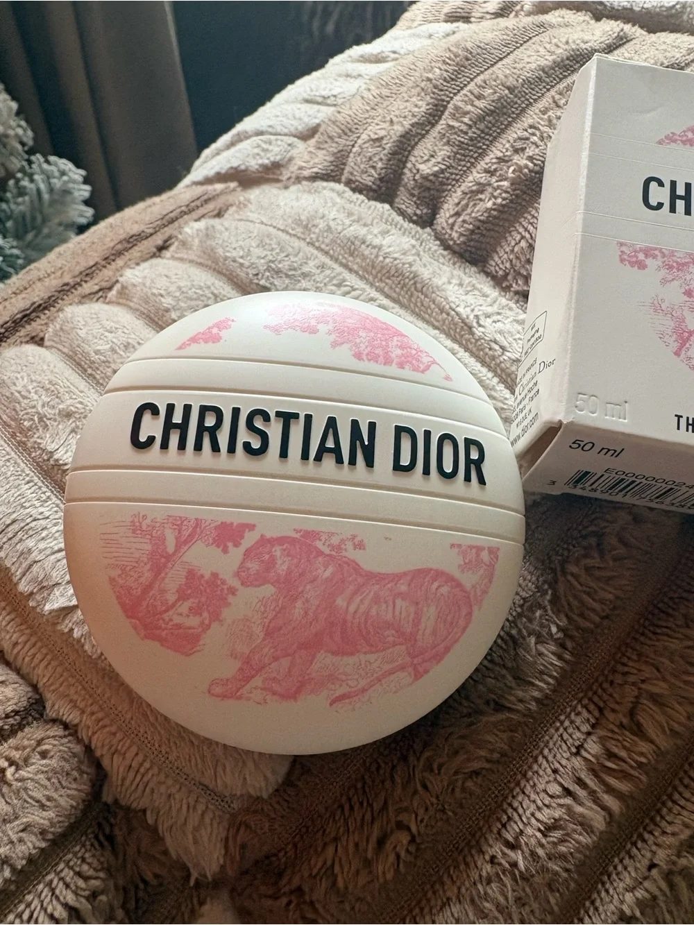 Dior White and Pink Toile Compact Case